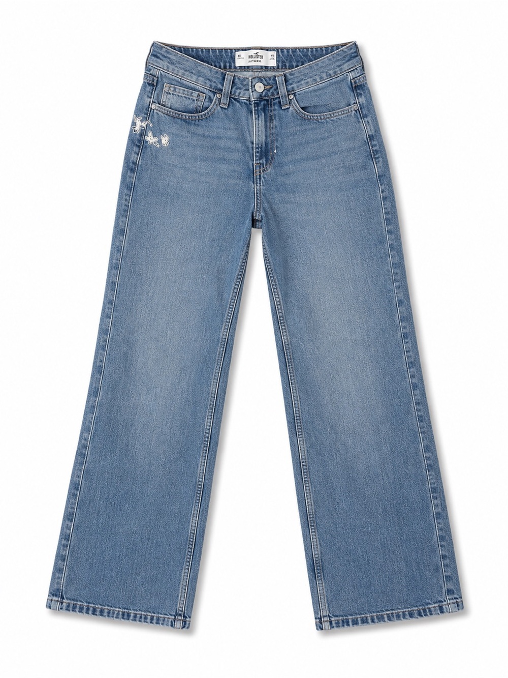 Hollister Women's Wide-Leg Jeans in Light Blue Denim